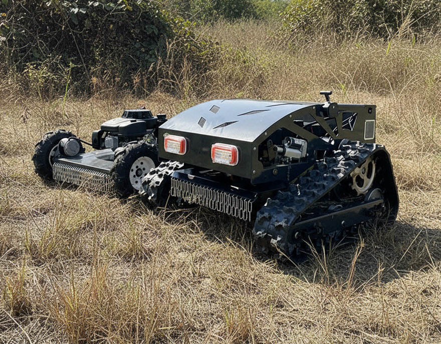 New Upgrade: High-Performance Remote Control Crawler Lawn Mower Designed for Steep Slopes
